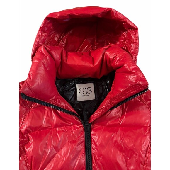Sam. S13 Freestyle Down Nylon Puffer Jacket Candy Red Size S Festive Winter Coat - Picture 2 of 16